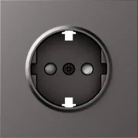 Donel S08 матовый титан накладка для розетки Schuko с заземлением, со шторками 16A 250 В~,серия DB