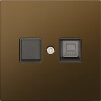Donel R98 METAL латунь Накладка для розетки RJ45/RJ11, одиночная, серия DA