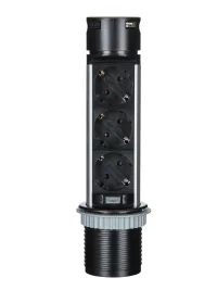 Donel Выдвижной розеточный блок 3х2K+З + 2 USB (A+C) PD 20Вт, цвет: черный, длина кабеля: 2 м
