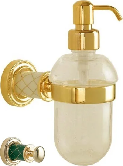 Boheme Настенный диспенсер MURANO GOLD (бирюзовое)_Комплект