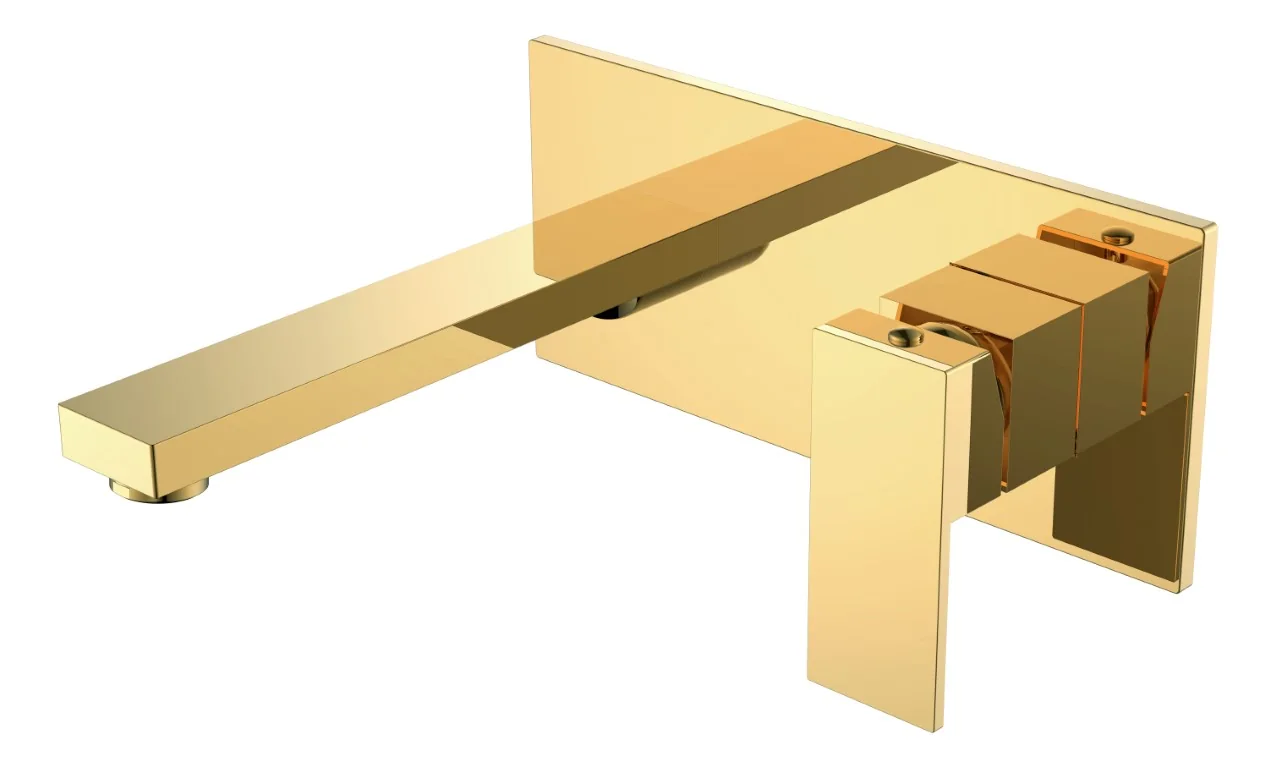 Boheme Смеситель для умывальника из стены QUBIC Gold