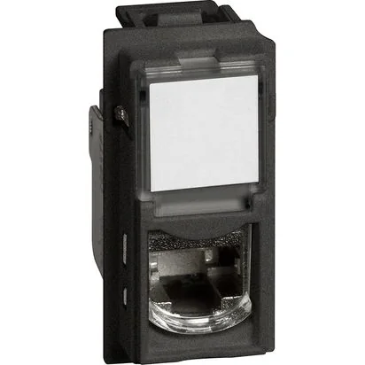 Bt LIVING NOW. Розетка компьютерная RJ45 cat6a STP 1 модуль.Цвет Черный.