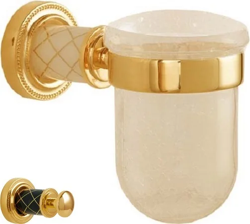 Boheme Стакан для зубных щеток MURANO GOLD (черное)_Комплект