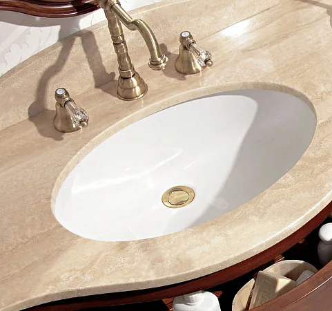 ALICANTE Каменная столешница AL.TOP.M11, Travertino, 106x59x7