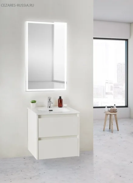 KRAFT 39 База под раковину подвесная с двумя выкатными ящиками, Bianco Opaco, 500х390x500, KRAFT 39-