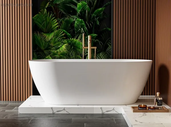 Ванна из искусственного камня Solid Surface 1700x800x575, CEZARES CZR-RELAX-170-80-57-SSB