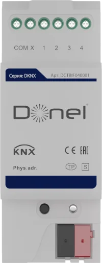 Donel KNX Универсальный интерфейс , 4 канала, монтаж на DIN-рейку
Может быть настроен индивидуально