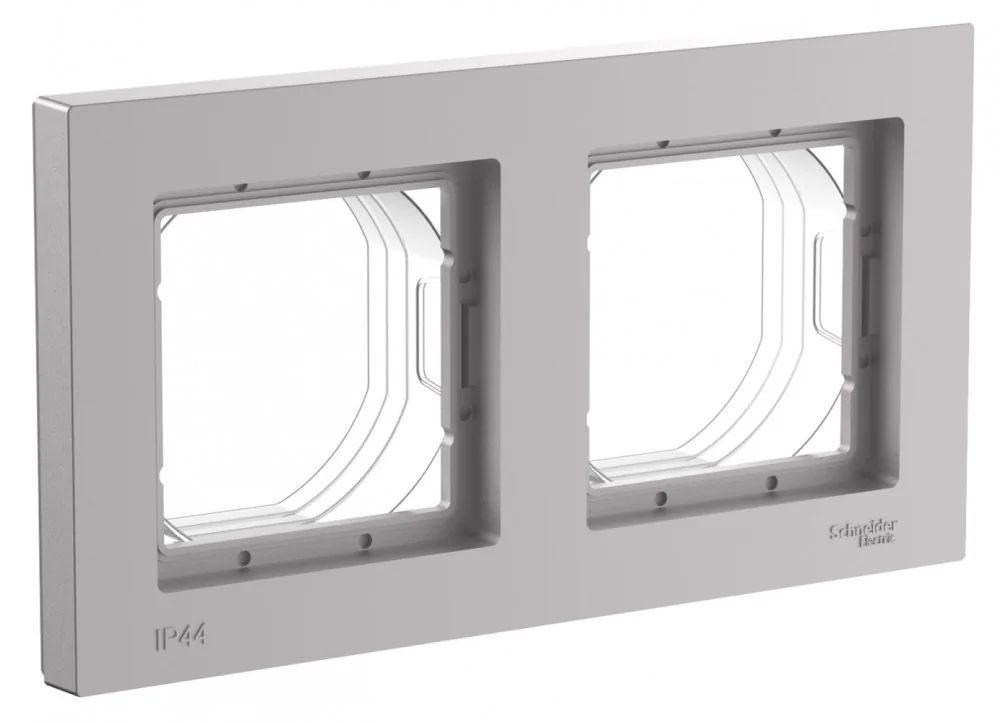 ATLASDESIGN AQUA 2-постовая РАМКА IP44, АЛЮМИНИЙ