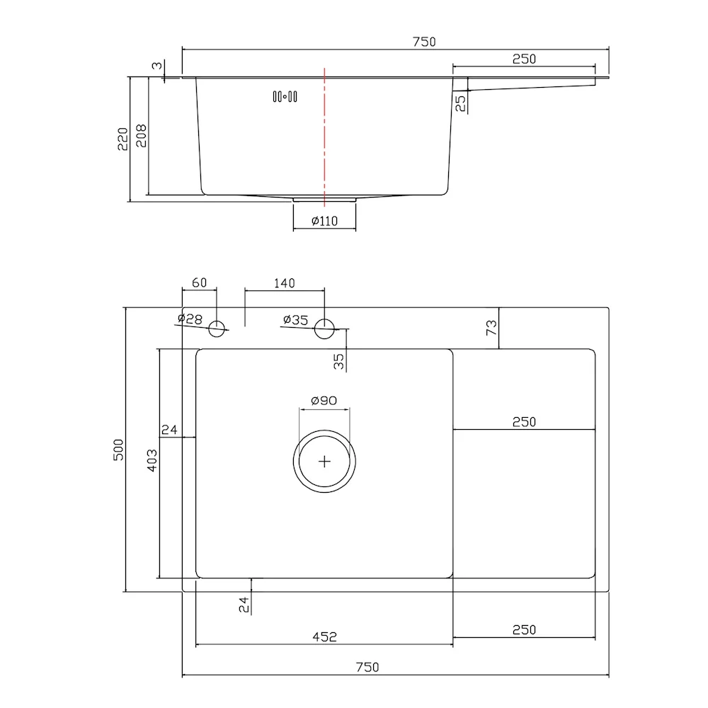 Мойка для кухни Fmark FSC7550L-L