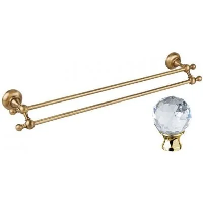 APHRODITE-TD07-03/24-Sw Полотенцедержатель двойной, золото,  Swarovski