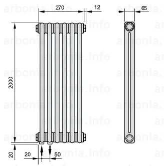 Радиатор Arbonia 2200/6 №69 RAL-9016