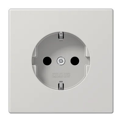 Штепсельная розетка SCHUKO 16А / 250В, пружинные зажимы; дюропласт; светло-серый; LS990