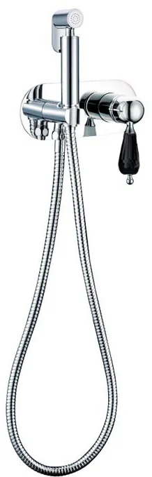 Boheme Гигиеническая лейка со смесителем BRILLANTE Swarovski BLACK_Комплект