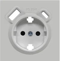 Donel R98 матовый серый накладка для розетки Schuko с зарядным устройством USB A+C, с защитными штор
