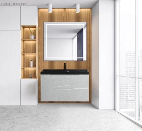 VITTORIA База под раковину подвесная с 2 выкатными ящиками, Bianco Lucido, 1000x450x570, VITTORIA-10