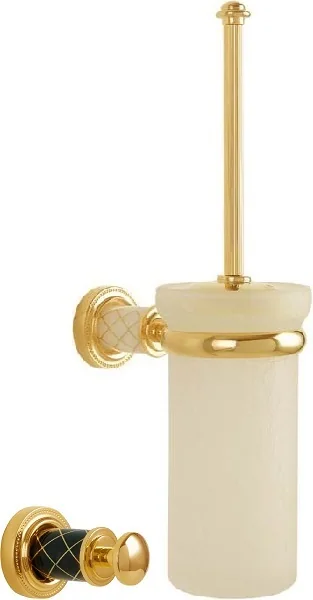 Boheme Ершик настенный (стекло) MURANO GOLD (черное)_Комплект