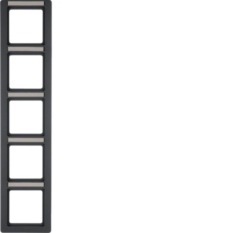 Рамка с полем для надписей, Q.1, 5-местная вертикальная цвет: антрацитовый, с эффектом бархата