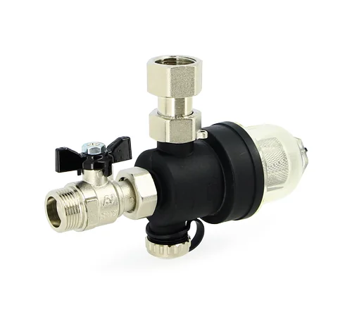 Фильтр-грязеуловитель магнитный 3/4" IRONOUT Compact для котла, с прозр. колбой, пластик черный Uni-