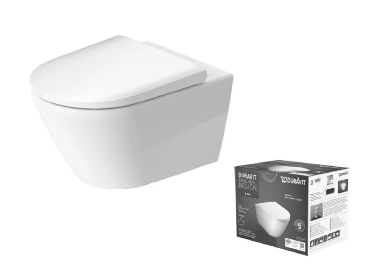 Унитаз, Duravit, D-Neo, безободковый (с открытым смывным краем)