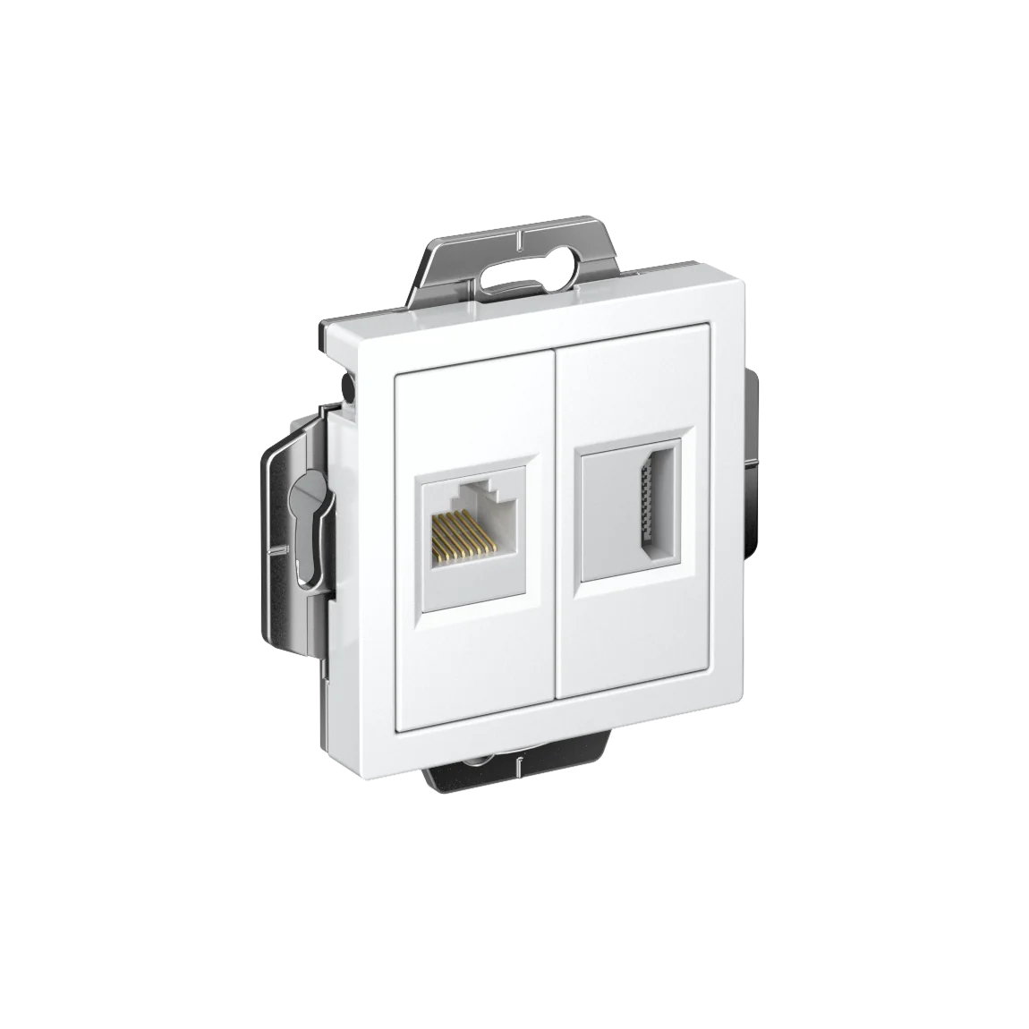 ATLASDESIGN РОЗЕТКА двойная HDMI+RJ45, кат.5Е, механизм, БЕЛЫЙ
