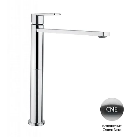 GLAM-LC-CNE Смеситель для накладной раковины c донным клапаном, высота 312 мм,  Cromo nero
