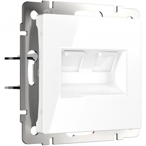WL01-RJ45+RJ45 / Розетка двойная Ethernet RJ-45 (белая)