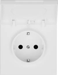 Donel R98 матовый белый накладка для розетки Schuko с  с крышкой, 16A 250 В~, серия DA