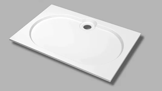 TRAY-S-AH-120/80-56-W Встраиваемый литой поддон из искусств мрамора прямоугольный 1200х800х56, белый