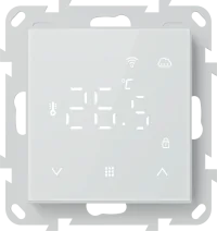 Donel Термостат с датчиком пола и воздуха с WiFi, 16 A, 55*55 мм., программируемый, белое стекло, се