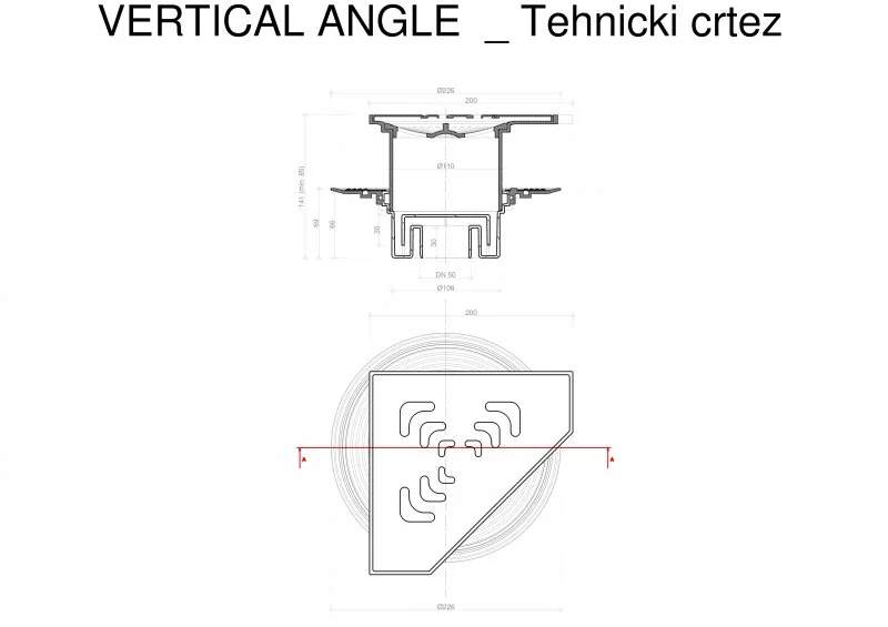 Душевой трап Pestan Confluo Standard Vertical Angle
