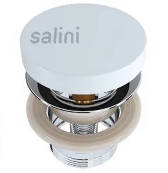 Salini D402 Донный клапан для ванны "Up&Down", S-Stone, цвет: белый матовый