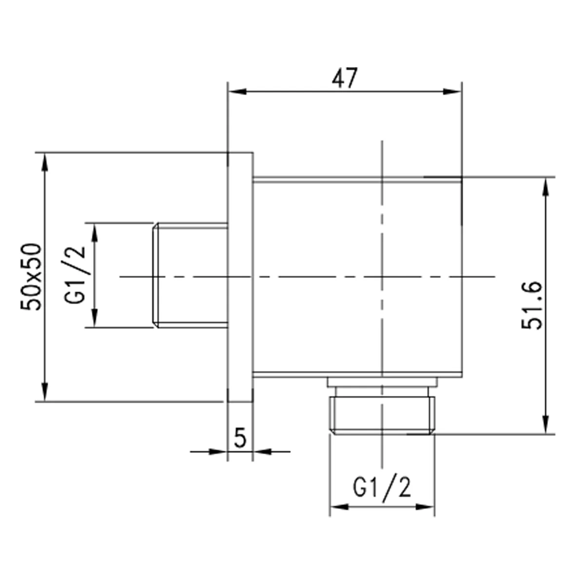 Подключение для душевого шланга Lemark LM5883СW встраиваемое
