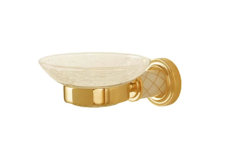 Boheme Мыльница MURANO GOLD (белое)_Комплект
