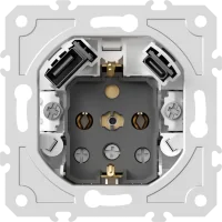 Donel механизм розетки Schuko 16А 250 В~ с зарядным устройством USB A+C, 5V/3A, мощность 20W, на вин