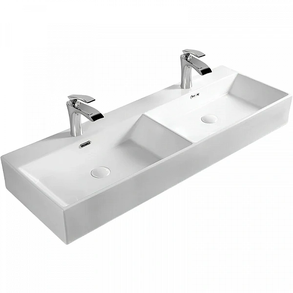 Раковина+тумба SantiLine SL-2114, 120 см, фаянс, накладная/подвесная, цвет белый