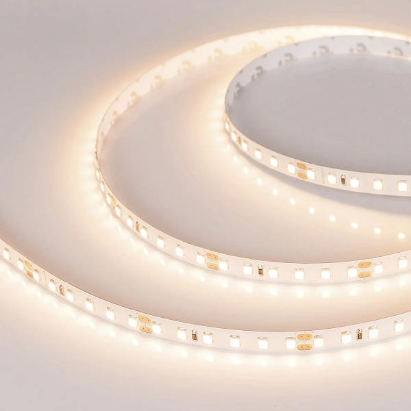 Светодиодная лента RT-A120-8mm 24V Warm3000 (9.6 W/m, IP20, 2835, 5m) (Arlight, Открытый) 024108(2)