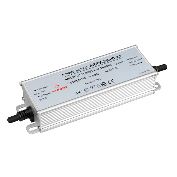 Arlight Блок питания ARPV-24200-A1 (24V, 8.3A, 200W) (Arlight, IP67 Металл, 3 года) 033092