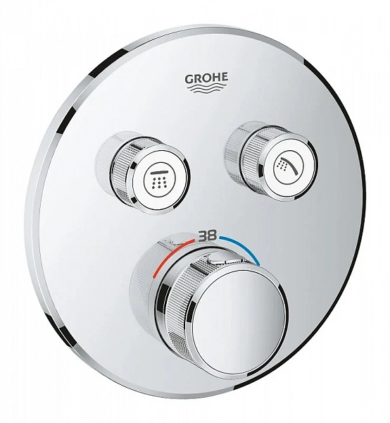 Grohe 29119000 Grohtherm SmartControl Внешняя часть термостатического смесителя на 2 выхода, хром
