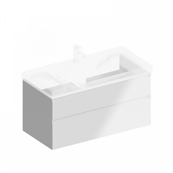 Kerama Marazzi CU.100/WHT Тумба CUBO 100 см подвесная 2 ящика, белый глянец