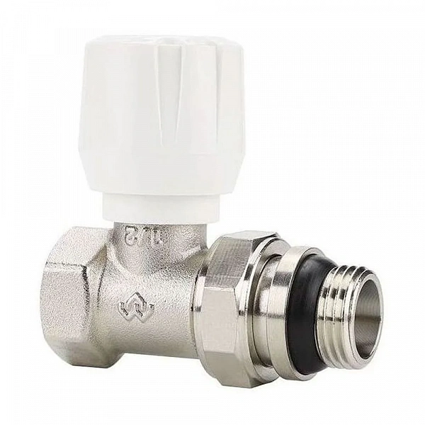 Ручной радиаторный клапан Varmega VM10111, 1/2", прямой, с самоуплотняющимся полусгоном