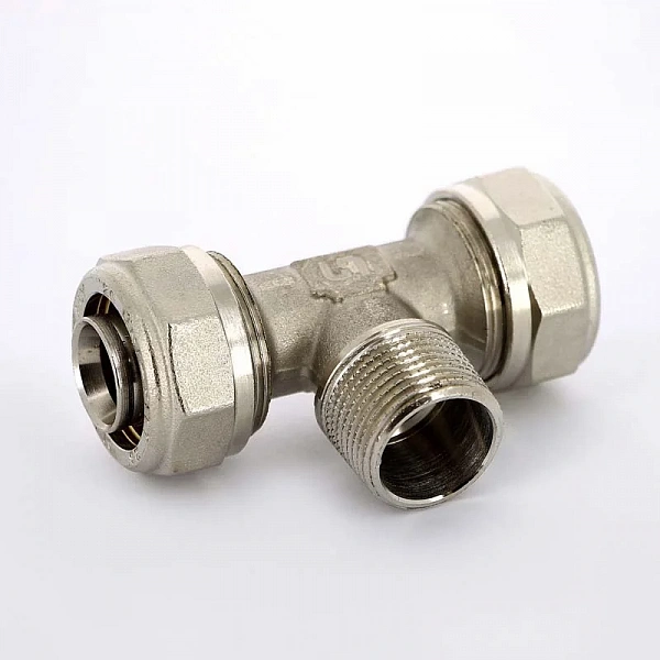 Тройник обж-Н-обж 26 х 3/4' x 26 никелированный Uni-Fitt