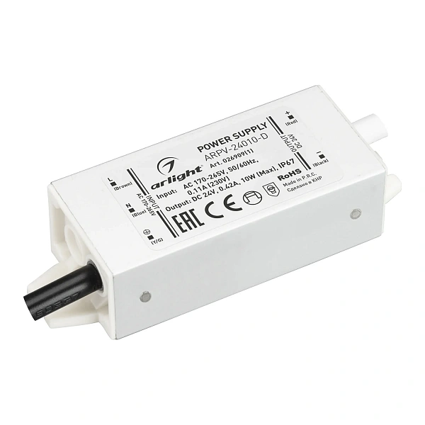 Arlight Блок питания ARPV-24010-D (24V, 0.42A, 10W) (IP67 Металл, 3 года)