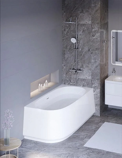 Акриловая ванна угловая CEZARES CZR-LUX-CORNER-165-80-58-R