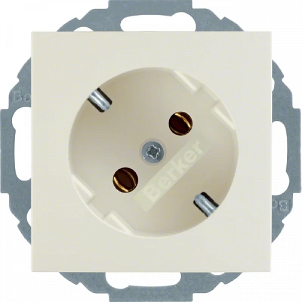 *из наличия* (Н) Штепсельная розетка SCHUKO 45° цвет: белый, с блеском Berker S.1, шт