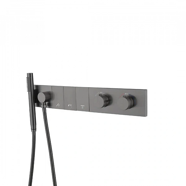 Смеситель ZODIAC THERMO с ручным душем GUN METAL