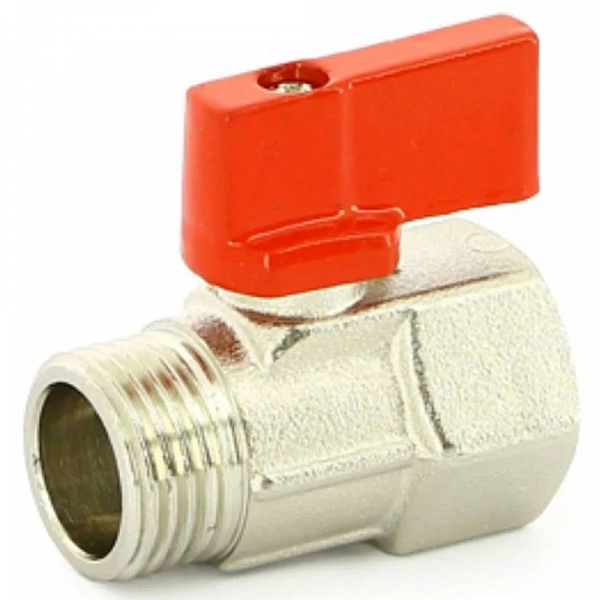 Кран шаровой мини НВ 1/2" флажок красный металл Uni-Fitt