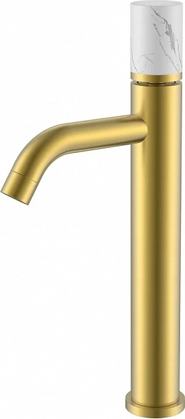 Boheme Смеситель STICK для умыв.выс.MATT GOLD MRAMOR WHITE_Комплект