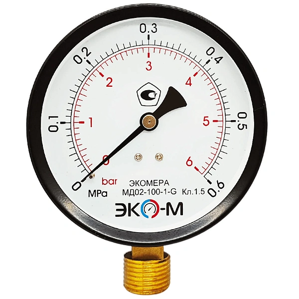 Манометр рад МД02 0-0,6МПаДк100 G1/2" ст ЭКОМЕ- РА .