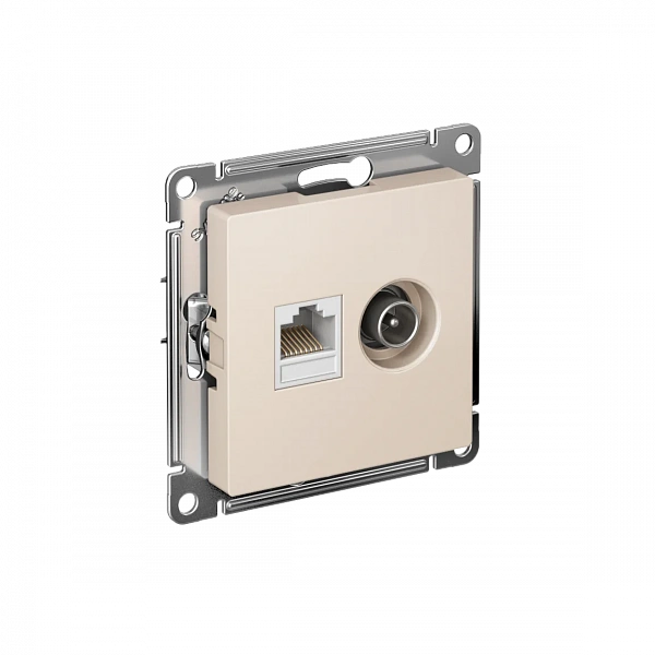 ATLASDESIGN РОЗЕТКА двойная ТВ + компьютерная RJ45, кат. 5Е, БЕЖЕВЫЙ
