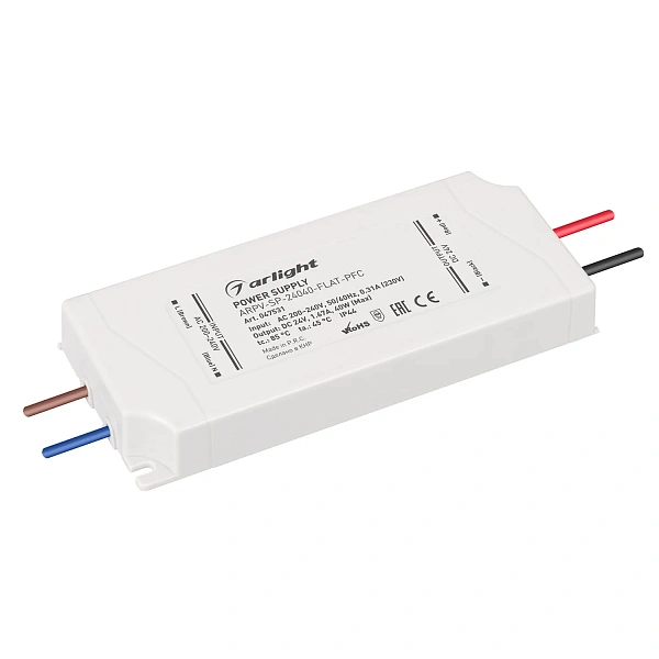Arlight Блок питания ARPV-SP-24040-FLAT-PFC (24V, 1.67A, 40W) (IP44 Пластик, 5 лет)